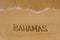 Bahamas word on sandy summer beach