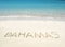 BAHAMAS writing on the beach