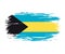 Bahamian flag brush grunge background. Vector illustration.