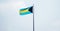 The Bahamian flag in the wind