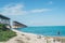 Bahia Honda State Park, Florida Keys - JAN 19, 2020.  Man fishing near old overseas highway bridge