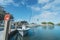 Bahia Honda State Park, Florida Keys - JAN 19, 2020.  Sailboat and speed boat at boat dock