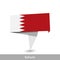 Bahrain Country flag. Folded ribbon banner flag