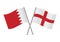 Bahrain and England crossed flags.