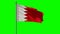 Bahrain Flag 3D animation with green screen
