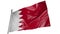 Bahrain flag on a flagpole. Animation 3D on a white background