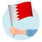 Bahrain flag in hand icon