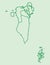 Bahrain map with green lines of Govern orates or parts on light background vector illustration