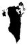 Bahrain map silhouette vector illustration