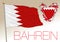 Bahrain official national flag and coat of arms