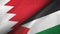 Bahrain and Palestine two flags textile cloth, fabric texture