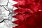 Bahrain rusted texture flag, rusty background.