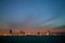 Bahrain skyline and the dark cloud during dusk