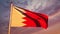 Bahrain sunset flag waving in the sky - video animation