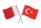 Bahrain and Turkey crossed flags