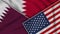 Bahrain United States of America Qatar Flags Together Fabric Texture Illustration