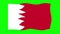 Bahrain Waving Flag 2D Animation on Green Screen Background. Looping seamless animation. Motion Graphic