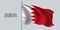 Bahrain waving flag on flagpole vector