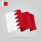 Bahrain waving Flag. Vector illustration.