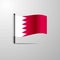 Bahrain waving Shiny Flag design vector