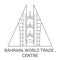 Bahrain, World Trade , Centre travel landmark vector illustration