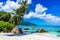 Baie Beau Vallon - paradise beach on island Mahe - beautiful coast of Seychelles