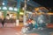 Baijiacun, China, January 2, 2020: Man transporting big bags on a motorbike on a road in southern China