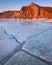 Baikal Ice and Bay Uzur in the Morning, Olkhon Island, Lake Baikal, Russia