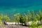 Baikal landscape with green spring forest