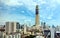 Baiyoke tower with surroundings buildings and clouds at Bangkok