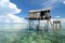 Bajau fisherman\'s wooden hut