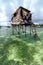 Bajau fisherman\'s wooden hut