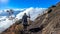 Bajawa - A girl going down the volcano Inierie