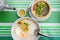 Bak kut teh and congee. Breakfast is delicious and nutritious meals.