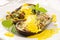 Baked Aubergine with Saffron Sauce