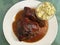 Baked Barbecue Chicken Leg and Thigh With Potato Salad