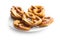 Baked bavarian pretzels isolated on white background