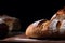Baked bread closeup. Generate Ai