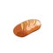 Baked bread. Fresh white crusty bread. Vector graphic illustration