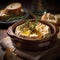 Baked camembert with garlic and rosemary warm vibrant light country kitchen