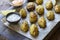 Baked cauliflowers and leek snacks