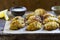 Baked cauliflowers and leek snacks