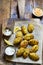 Baked cauliflowers and leek snacks