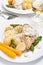 Baked chicken with creamy asparagus sauce
