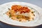 Baked cod fillet with sauce