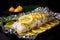 baked cod wrapped in foil with lemon slices, steaming