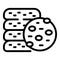 Baked cookies icon outline vector. Confectionary dessert pastry
