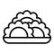 Baked dish icon outline vector. Meat cooked