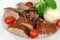 Baked Duck Slices with Dumplings,Cherry Tomatoes,G