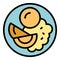 Baked food icon vector flat